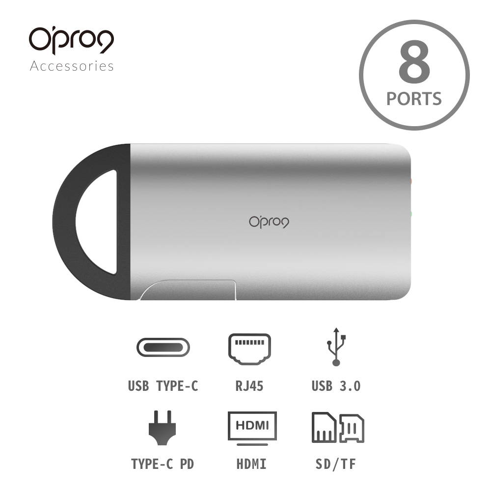 Opro9 8ポート USB Type-C 変換アダプター